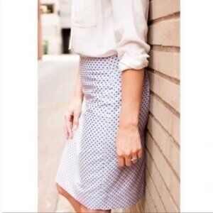 J.‎ Crew The Pencil Skirt Blue Polka Dot Skirt